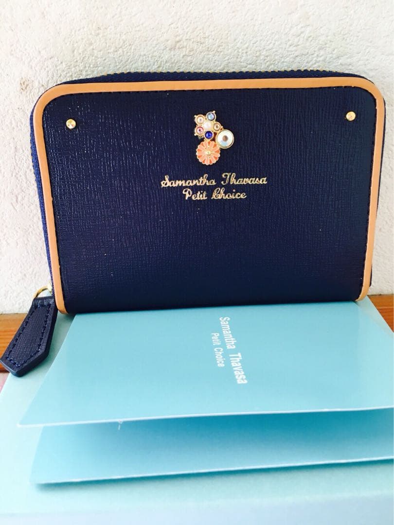サマンサタバサ プチチョイス　ネイビー紺キャメル　カードケース　ケース新品