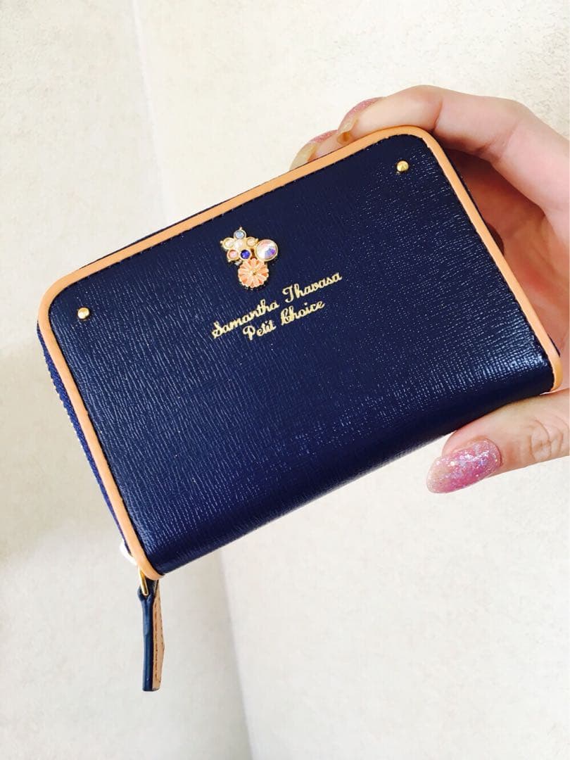 サマンサタバサ プチチョイス　ネイビー紺キャメル　カードケース　ケース新品