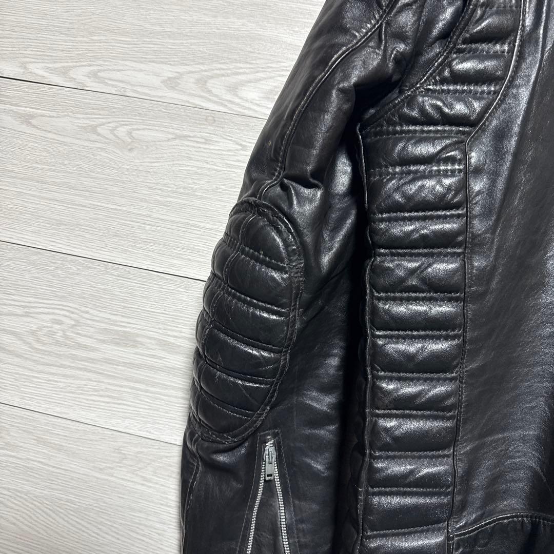 80s ヴィンテージ 本革 パデット 肉厚 シングルライダース モーターサイクル