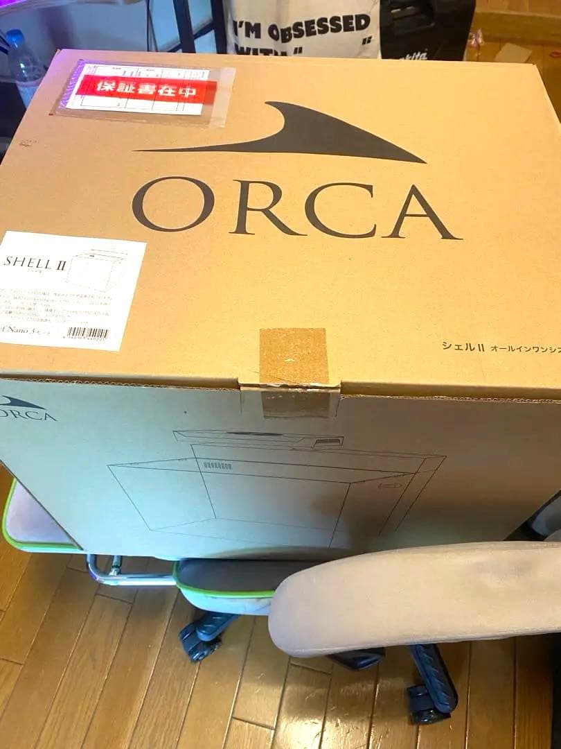 【新品未使用】ORCA シェル2水槽 LEDライト付き キューブ型