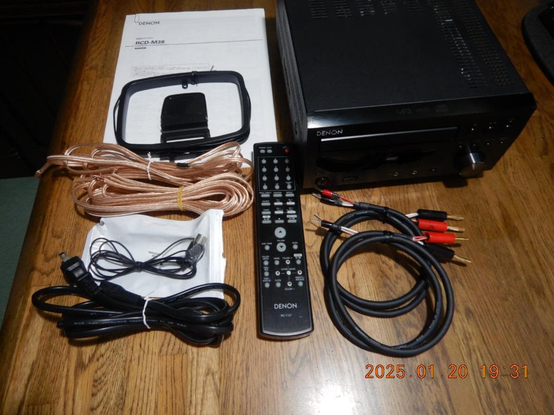 DENON/CDレシーバー/RCD-M38-K/動作確認済/カナレ・ケーブル付き