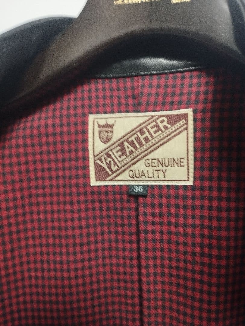 Y2LEATHER ブラック レザー ジャケット 36