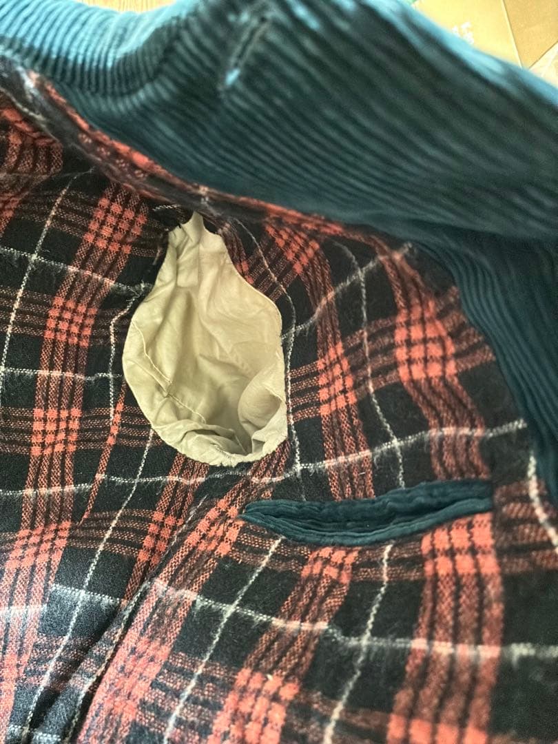 や*と様 フランスヴィンテージ 動物ボタン ハンティングジャケット グリーンコー