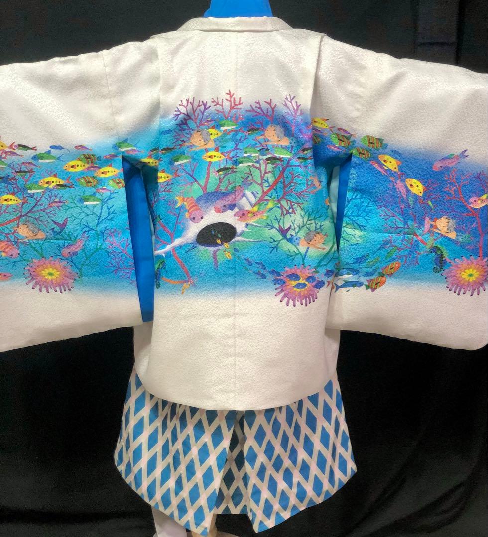 【ブランド　Moe】　七五三　5歳　永田萌　希少　羽織　着物　袴　セット　男の子