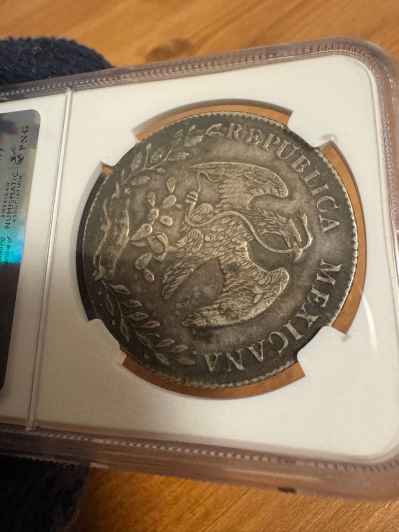 ★本物保証　メキシコ　自由の帽子　8レアル　銀貨　凖未使用　NGC