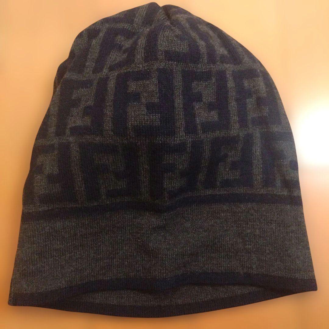 Fendi ニット帽 ダークグレー 50