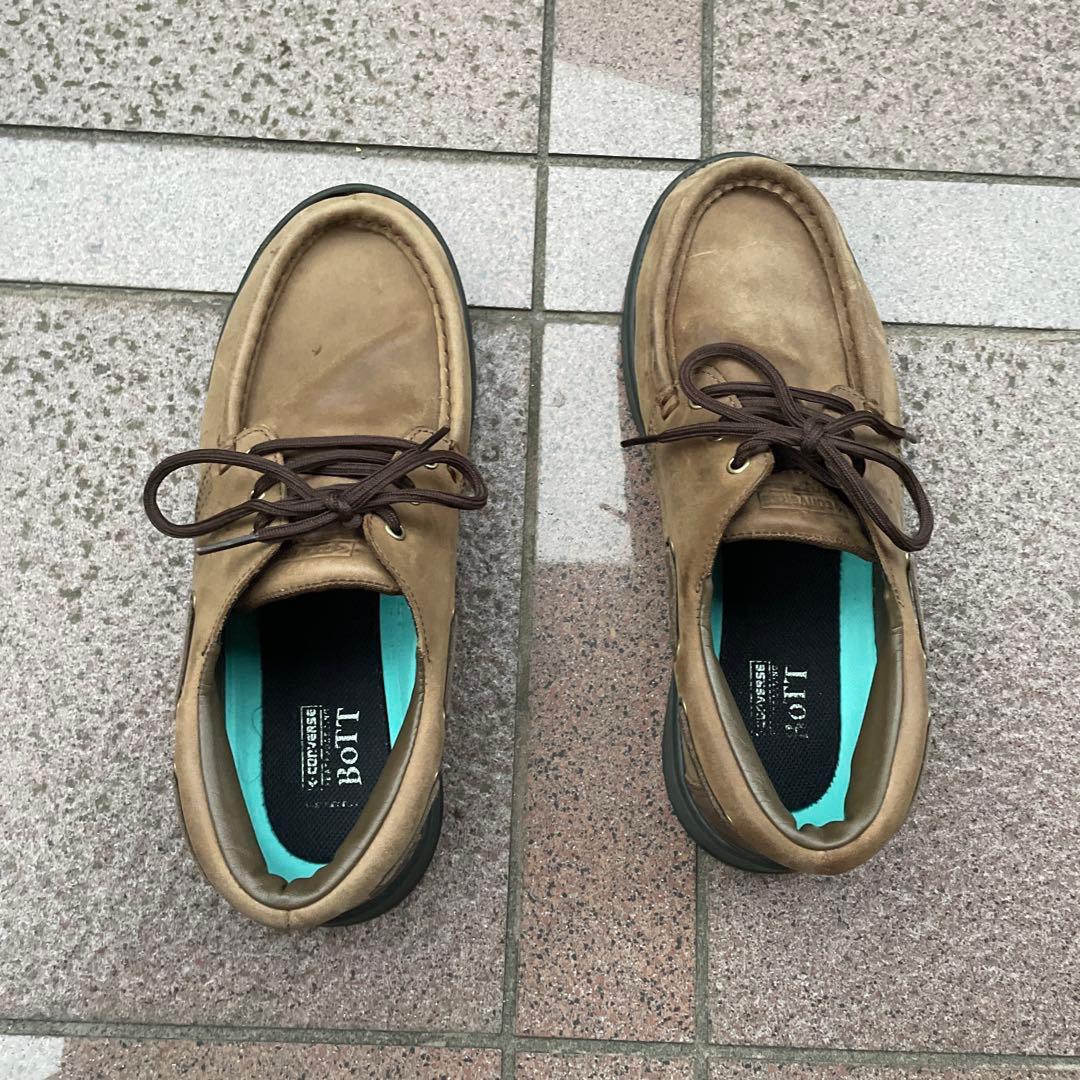 完売品CONVERSE BoTT ブラウン デッキシューズ