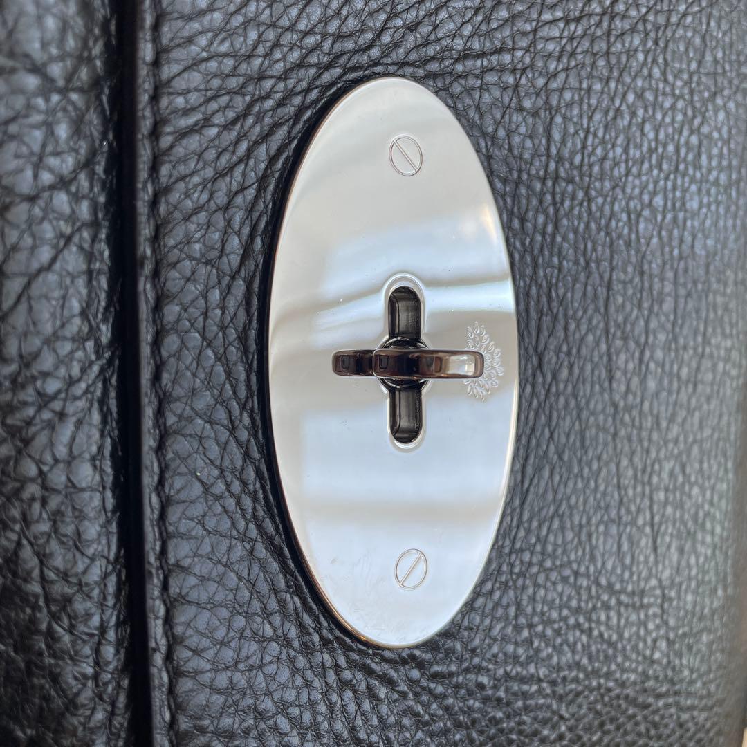 Mulberry ブラックレザー ミディアムトップハンドル　リリー
