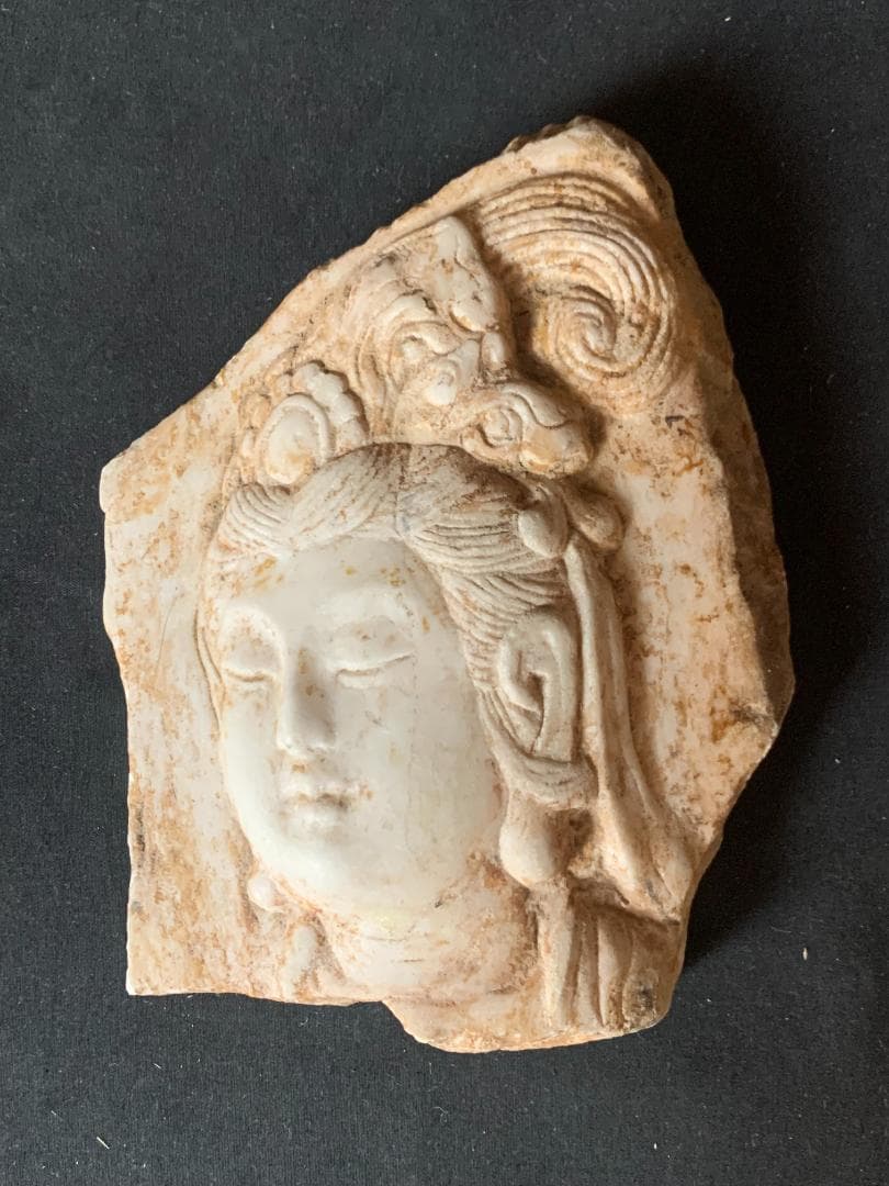 仏教美術 石仏 観音菩薩 天然石 仏頭 873