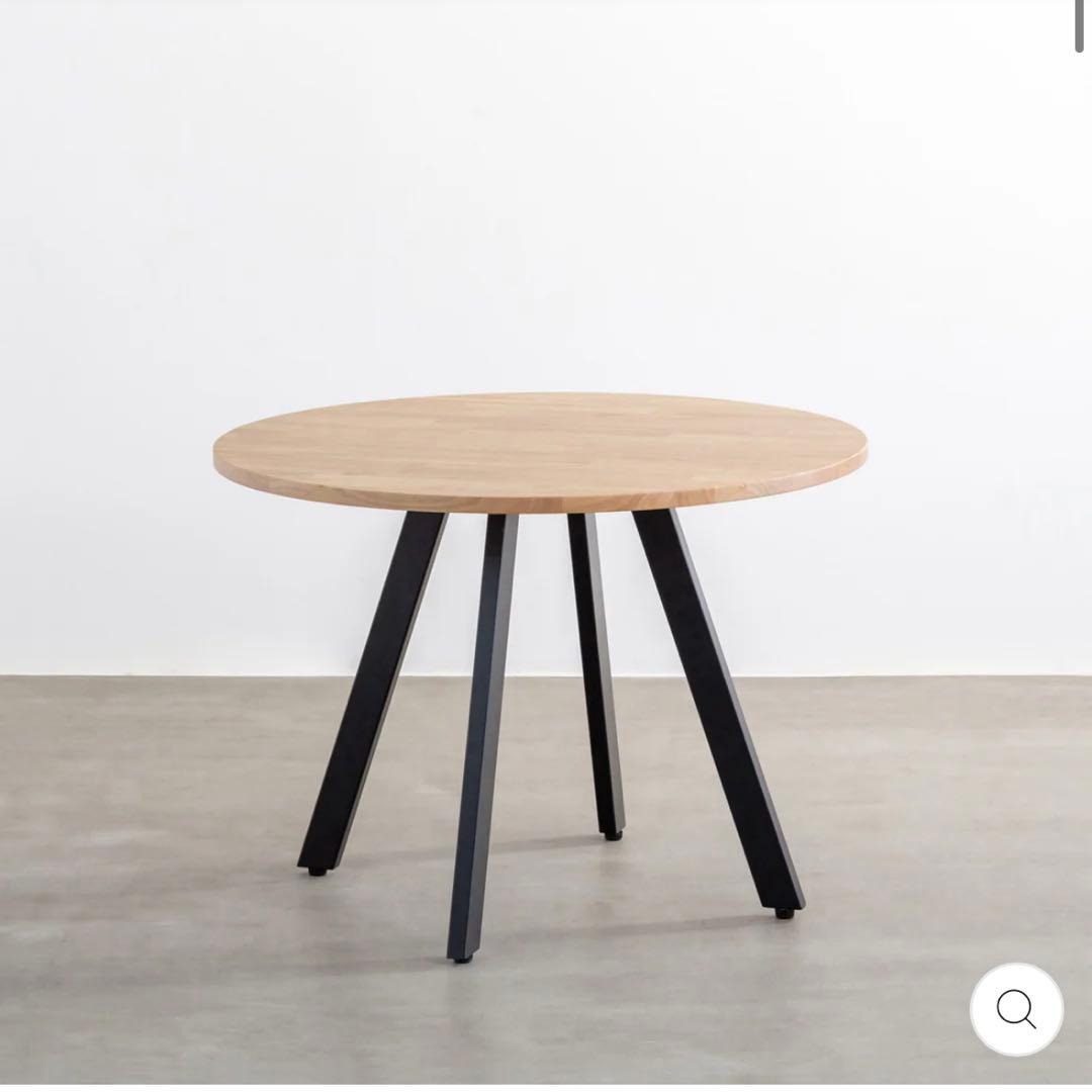 THE CAFE TABLE / 天然木Black Steel ラウンド100