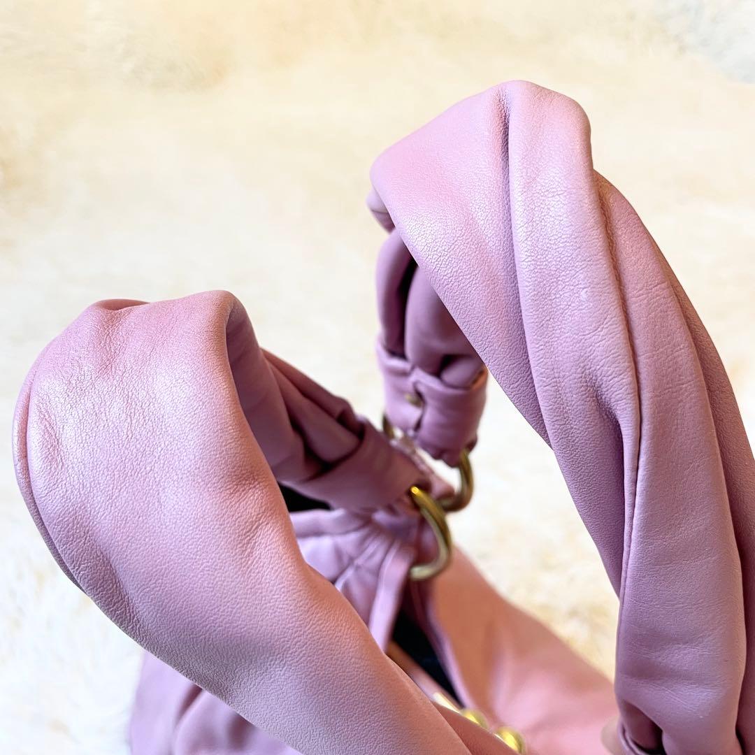 バッグ COACH pink leather handbag kisslock hobo