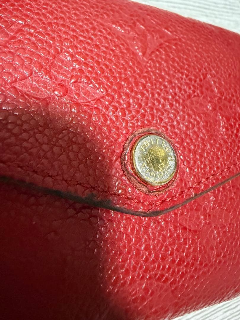 ルイヴィトン モノグラム アンプラント ポシェット クレ レザーケース 赤