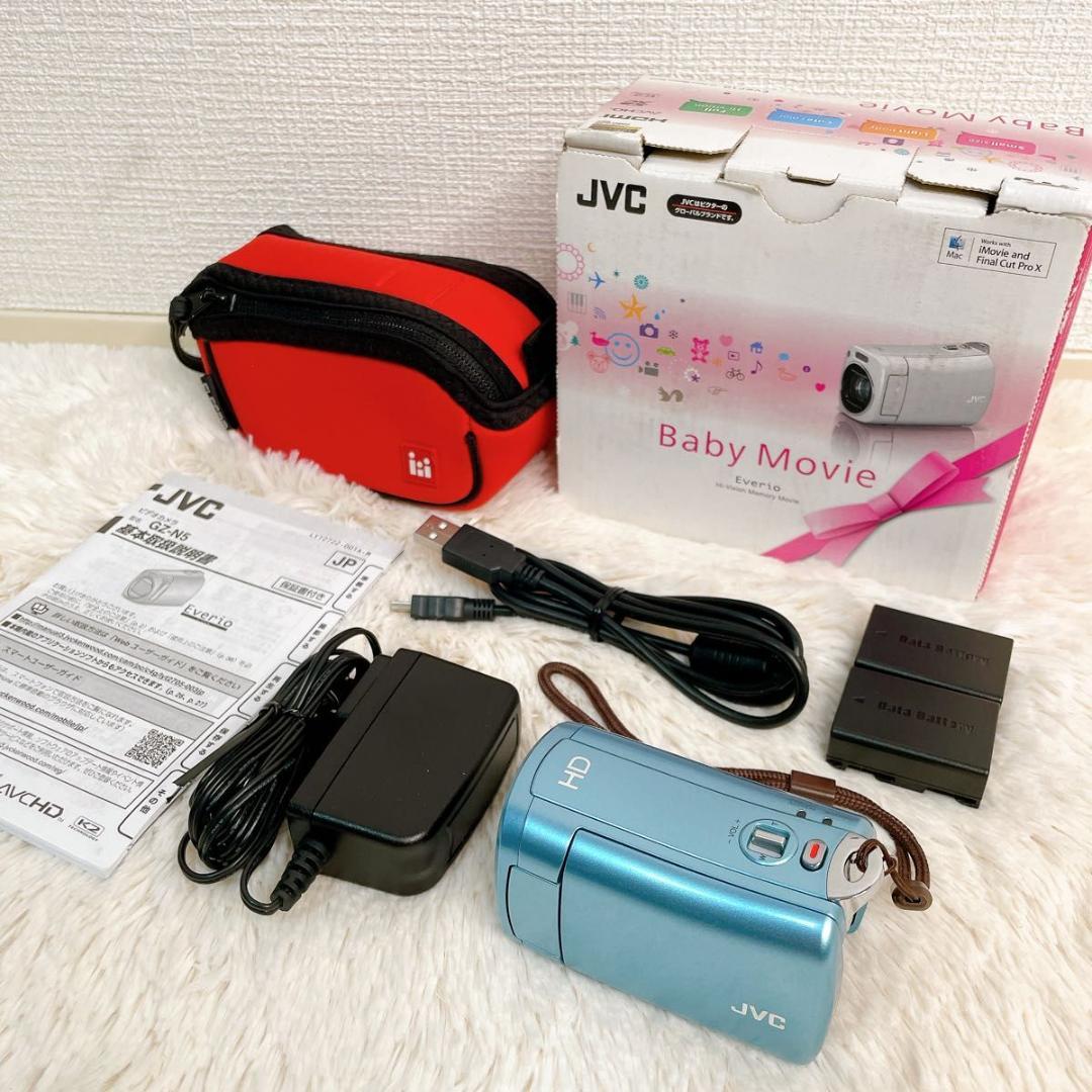 【極美品】 JVC BabyMovie GZ-N5 ブルー 内蔵メモリー32GB