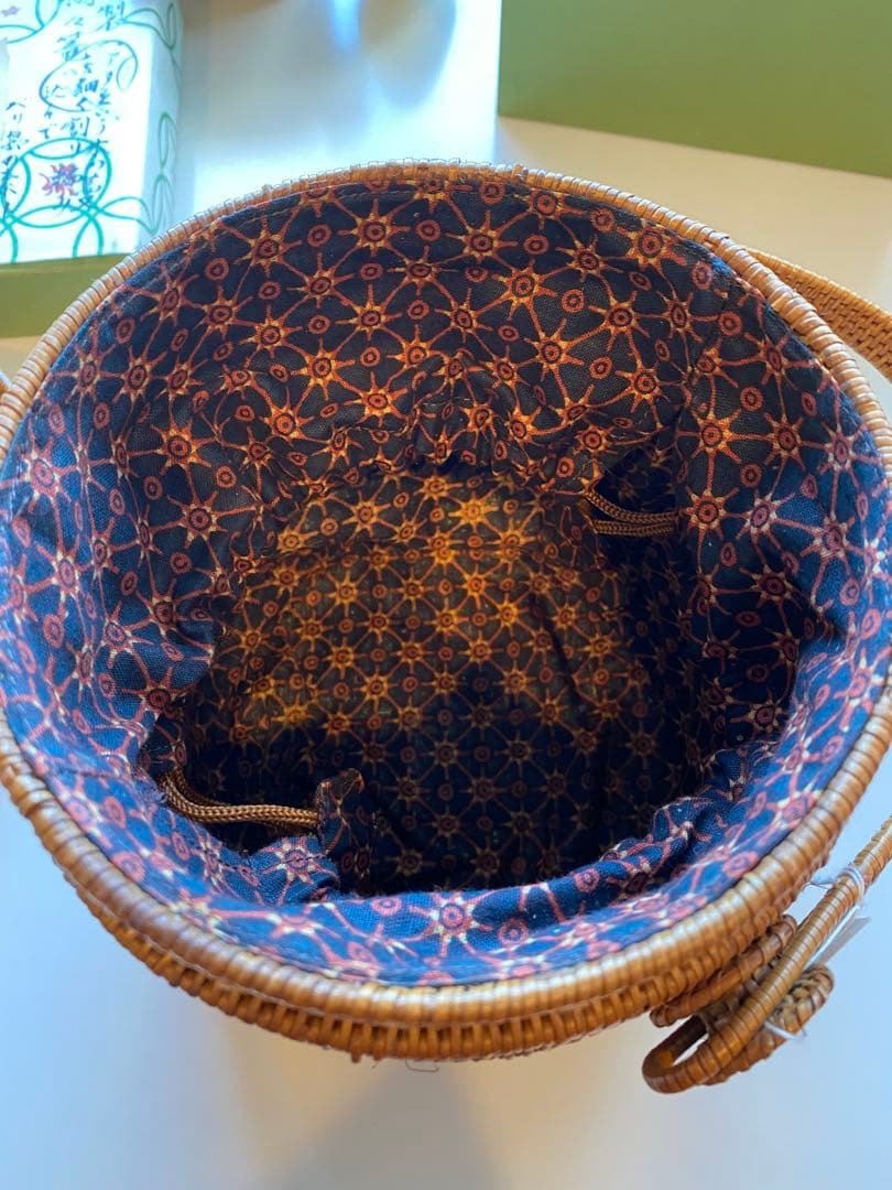 バスケット 野点 蔓製アダ 茶櫃 内巾着 茶道　茶籠　京都やました清昌堂