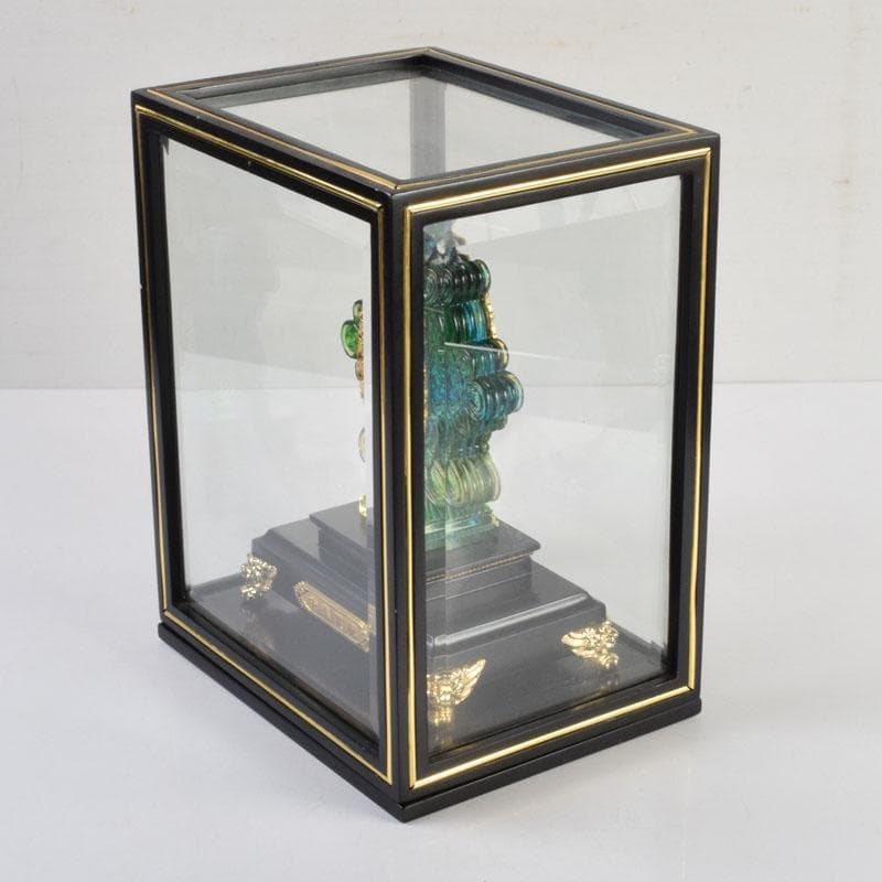 中国　硝子工芸　中華寶瓶　宝瓶　置物　保証書・ガラスケース付　N　9178A