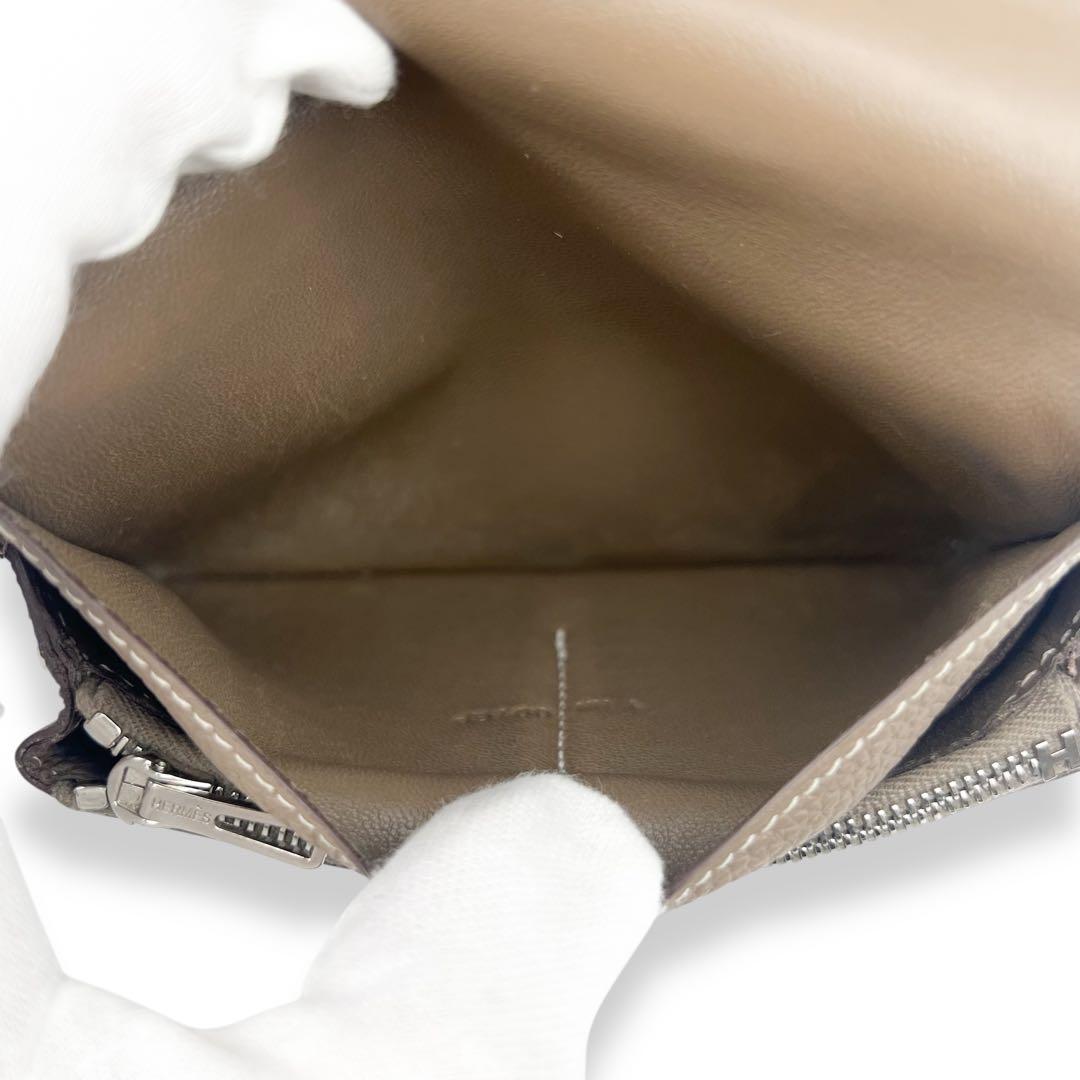 【美品】エルメス　トリヨンクレマンス　エトゥープ　ドゴンコンパクト　768