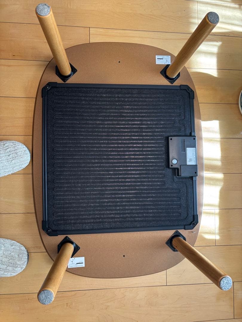 無印　ナチュラルウッド 楕円形テーブル こたつあり