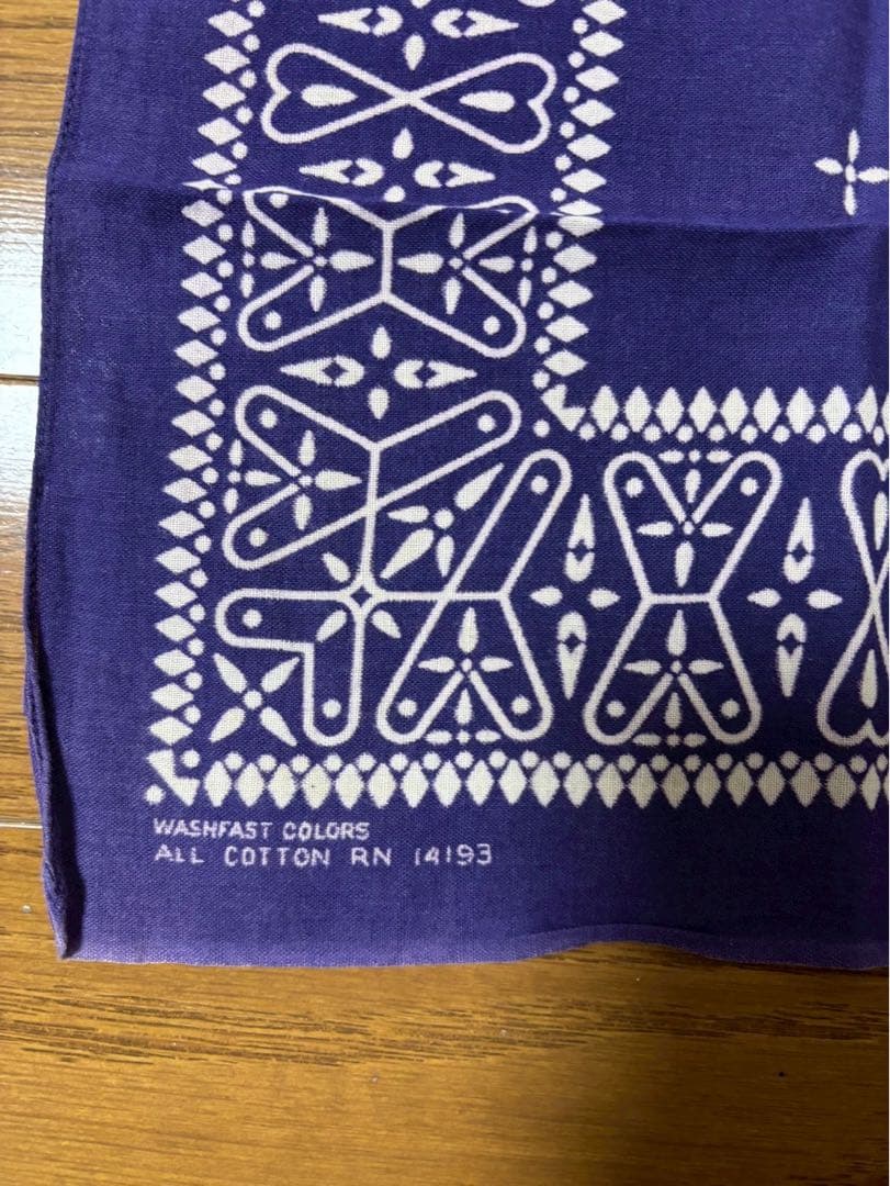 ヴィンテージ　クロスバンダナ ナス紺