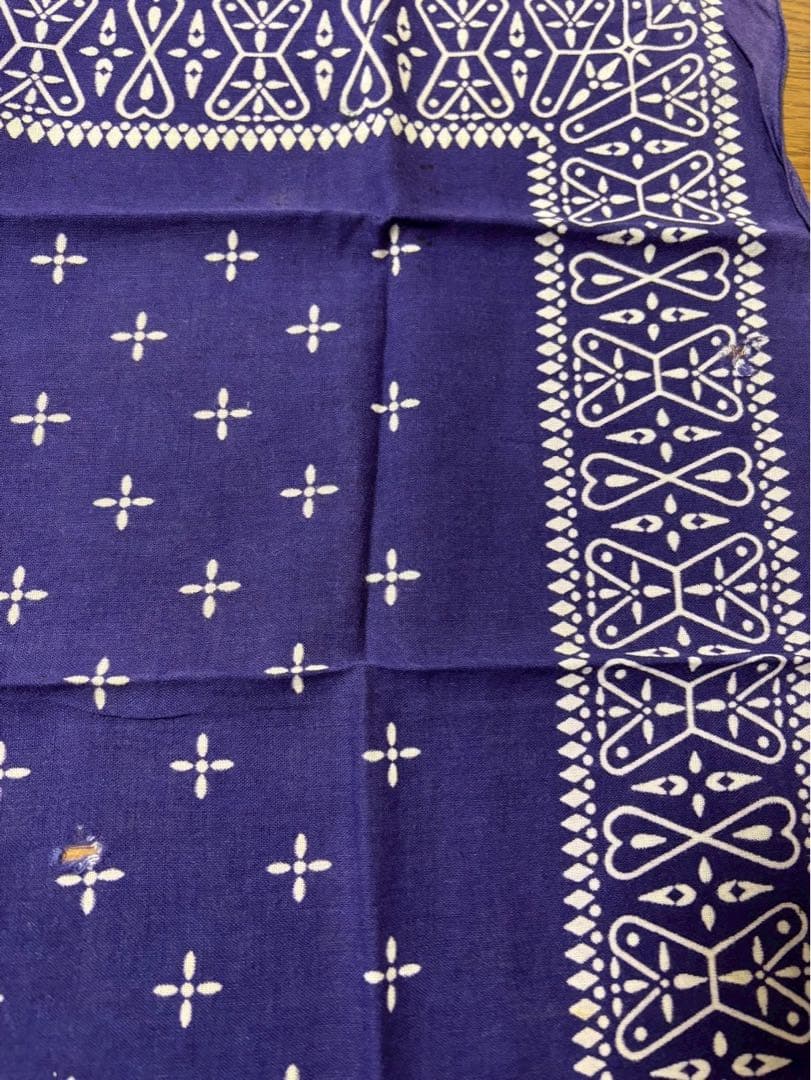 ヴィンテージ　クロスバンダナ ナス紺