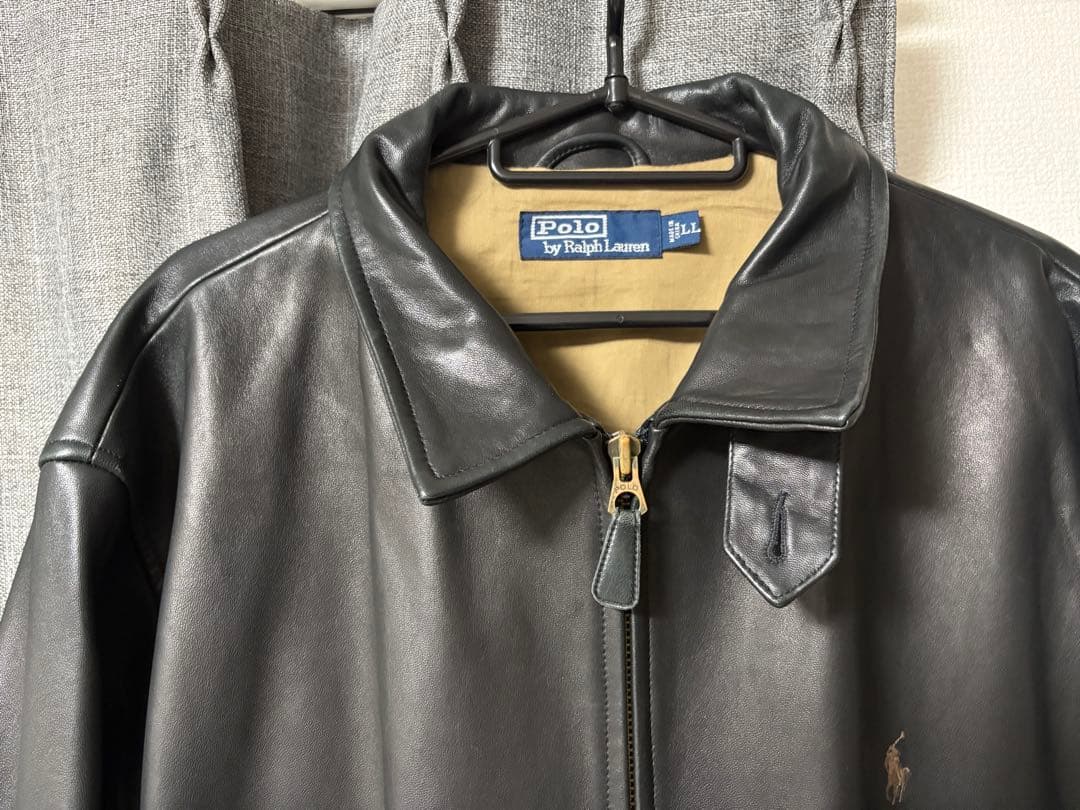 OLD Polo by Ralph Lauren ブラックレザージャケット LL
