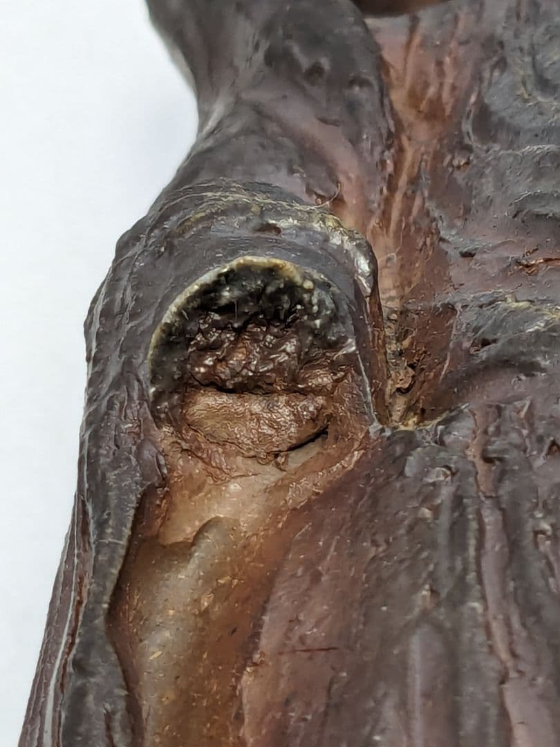 藤原陶臣 備前焼 観音菩薩立像 童 仏像 置物 細工物 工芸品 観音さま 陶像