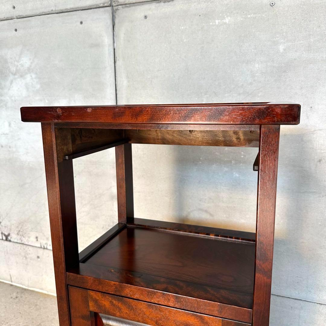 ✿ 昭和レトロ ✿ 北海道民芸家具 カバ無垢材 電話台 サイドチェスト ホクミン