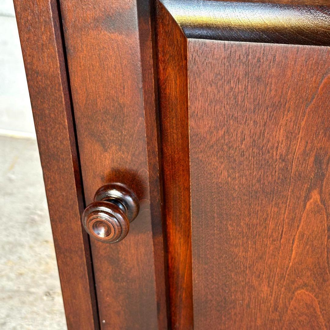 ✿ 昭和レトロ ✿ 北海道民芸家具 カバ無垢材 電話台 サイドチェスト ホクミン