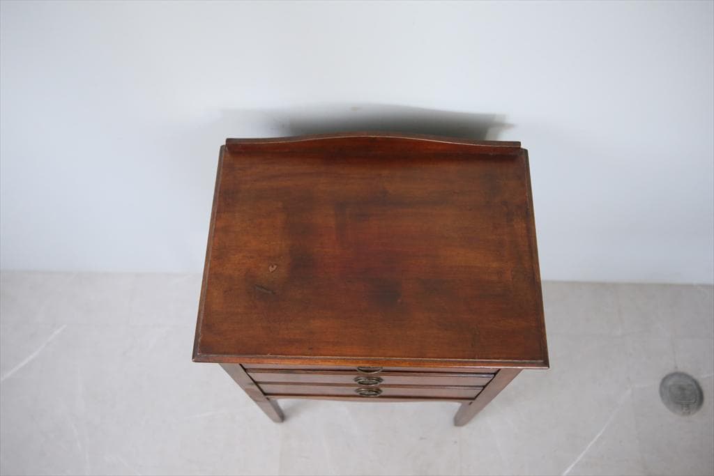 英国アンティーク木製ミュージックキャビネット/3杯チェスト/レコード(88-73