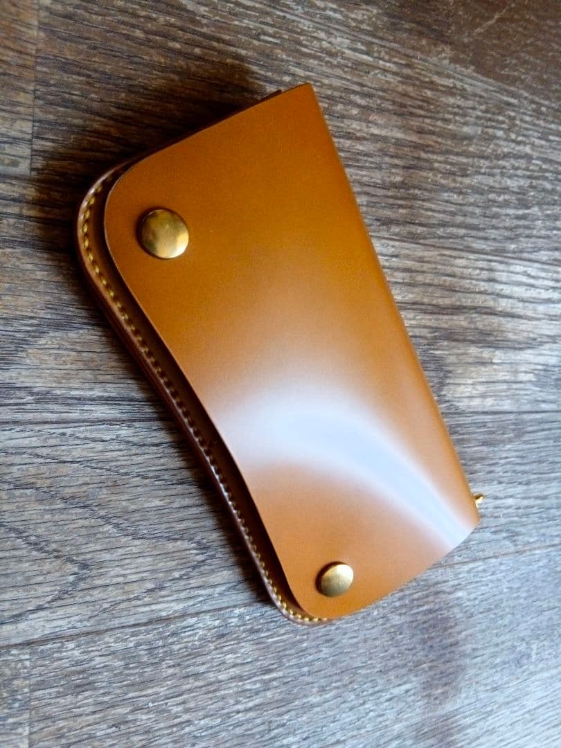 コードバン トラッカーウォレット ハンドメイド 長財布 経年変化