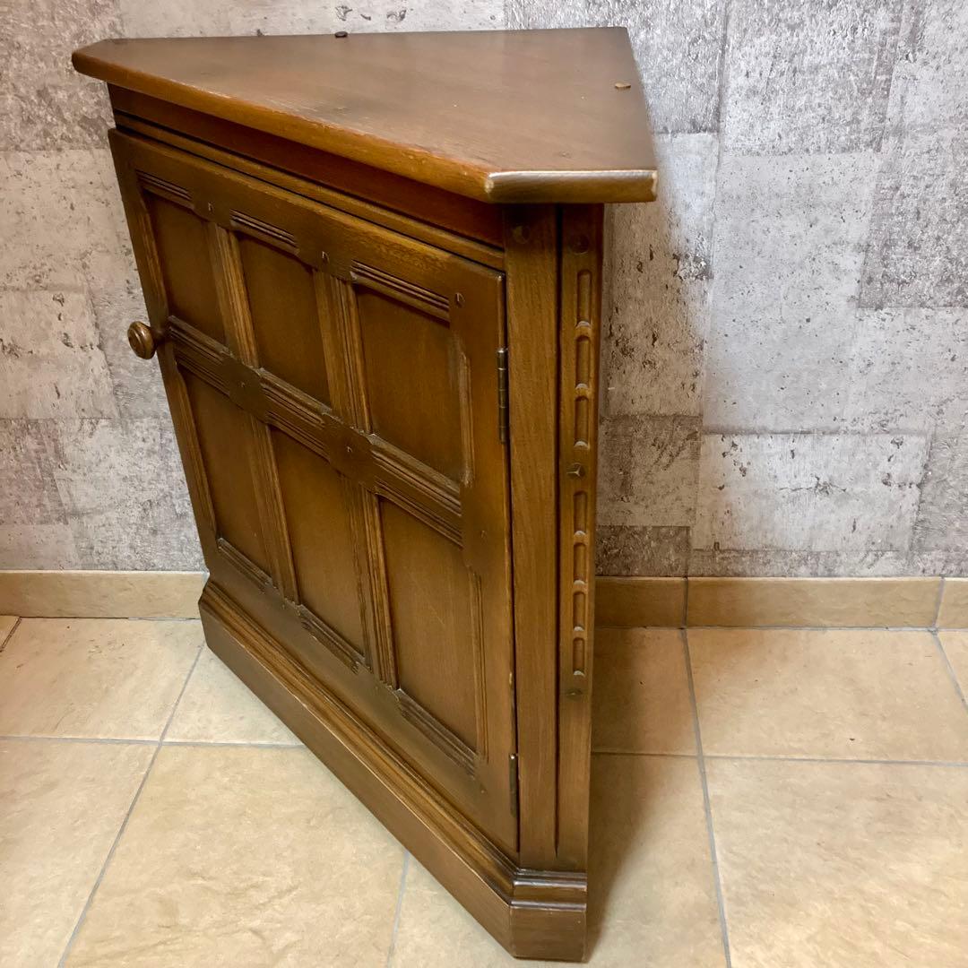 天然木 コーナーキャビネット飾り棚 レトロ 古民家家具