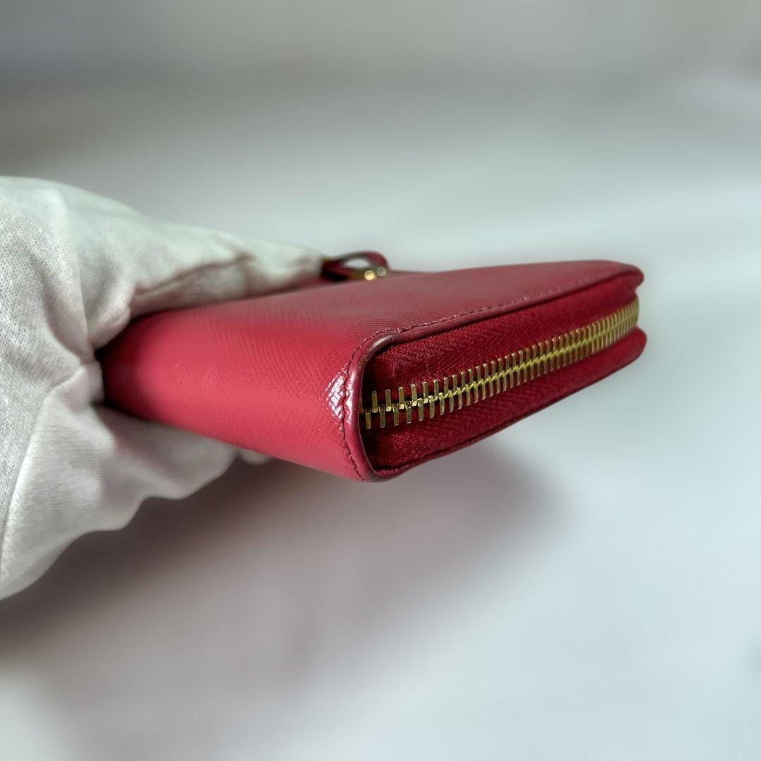 【sk/7.20/30】PRADA ピンク 二つ折り財布 リボン付き