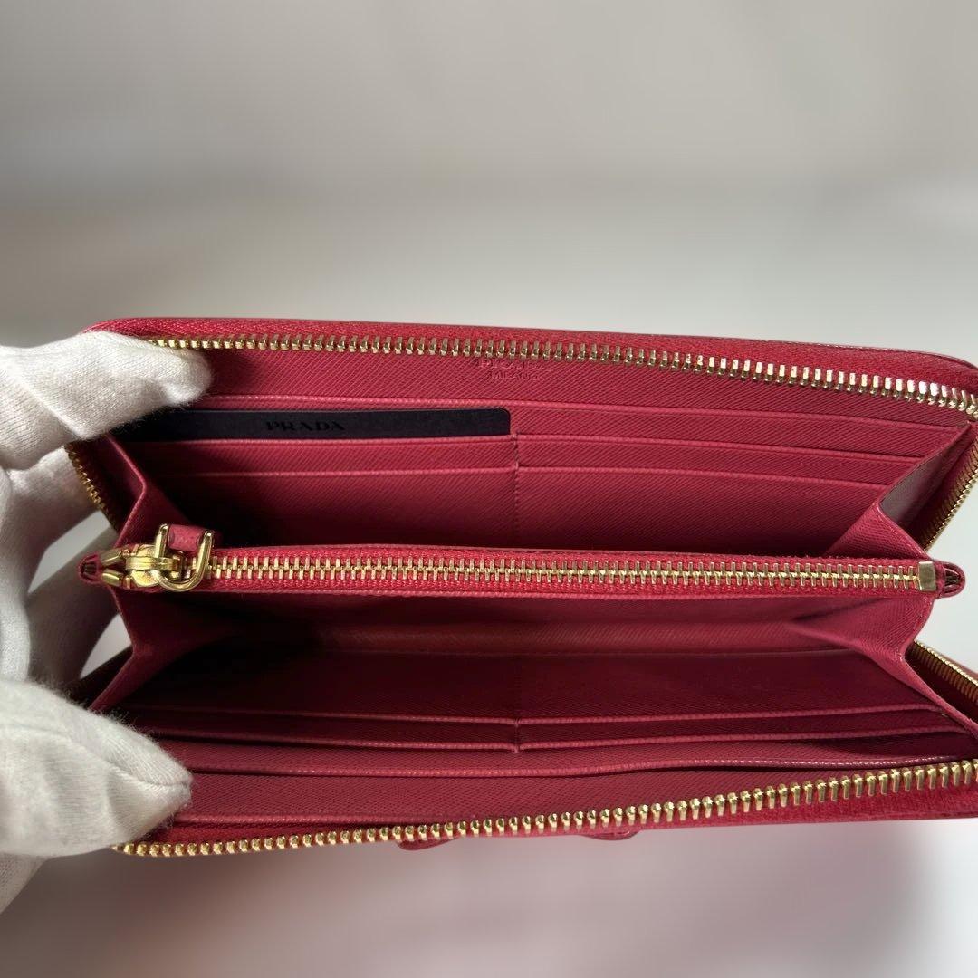 【sk/7.20/30】PRADA ピンク 二つ折り財布 リボン付き