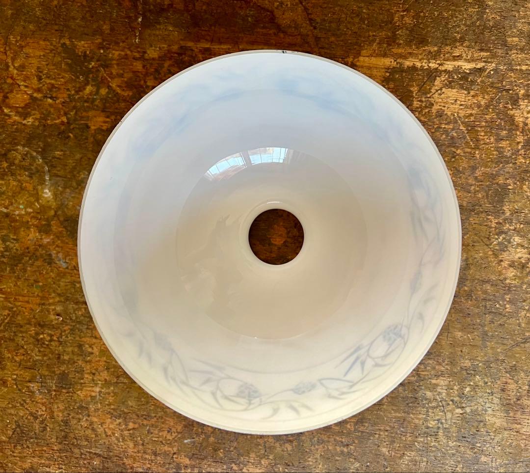 レトロ　大正ロマン　すりガラス花模様電笠　照明　灯り　古民家　アンティーク