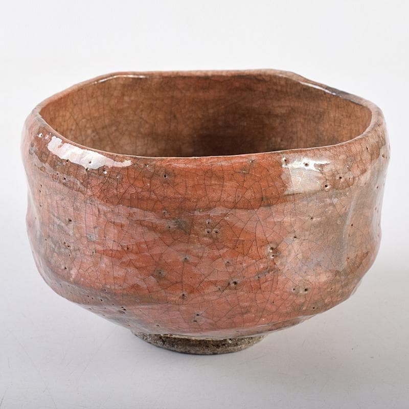 茶道具　楽吉左衛門　赤楽茶碗　共箱　D　R8674