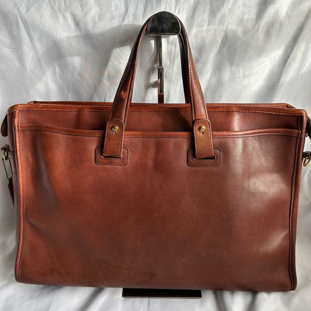 【希少】80s USA製 オールドコーチ レザー ビジネスバッグ 2way 茶