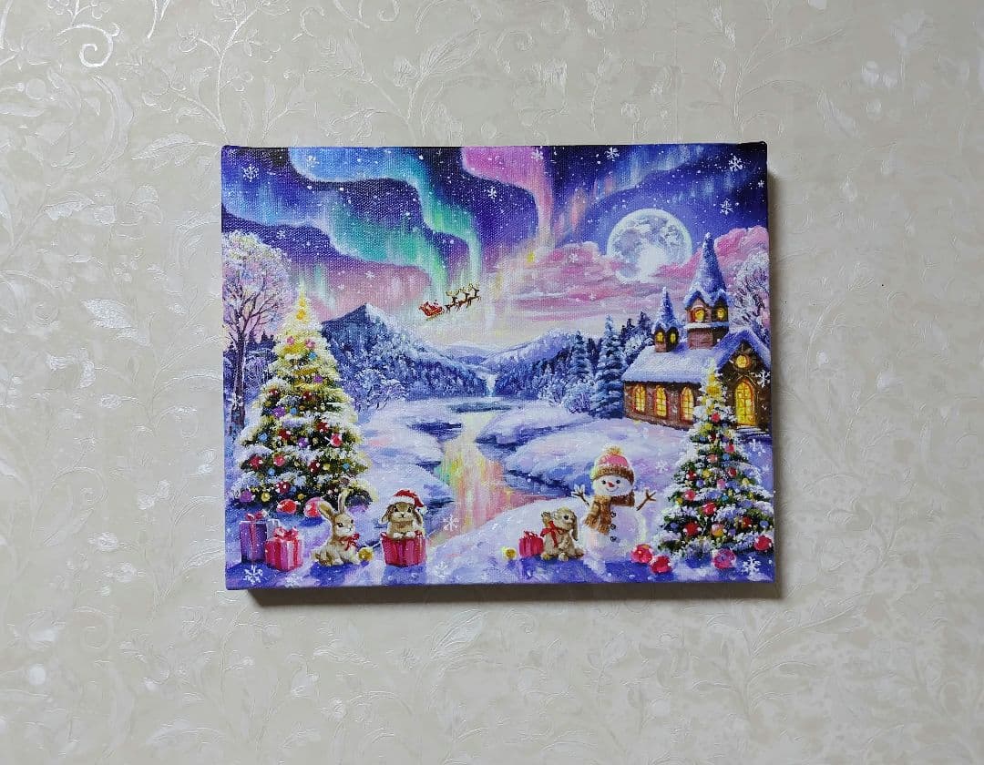 ♡*)様 【Christmas Party】アクリル画 F3 風景画 絵画
