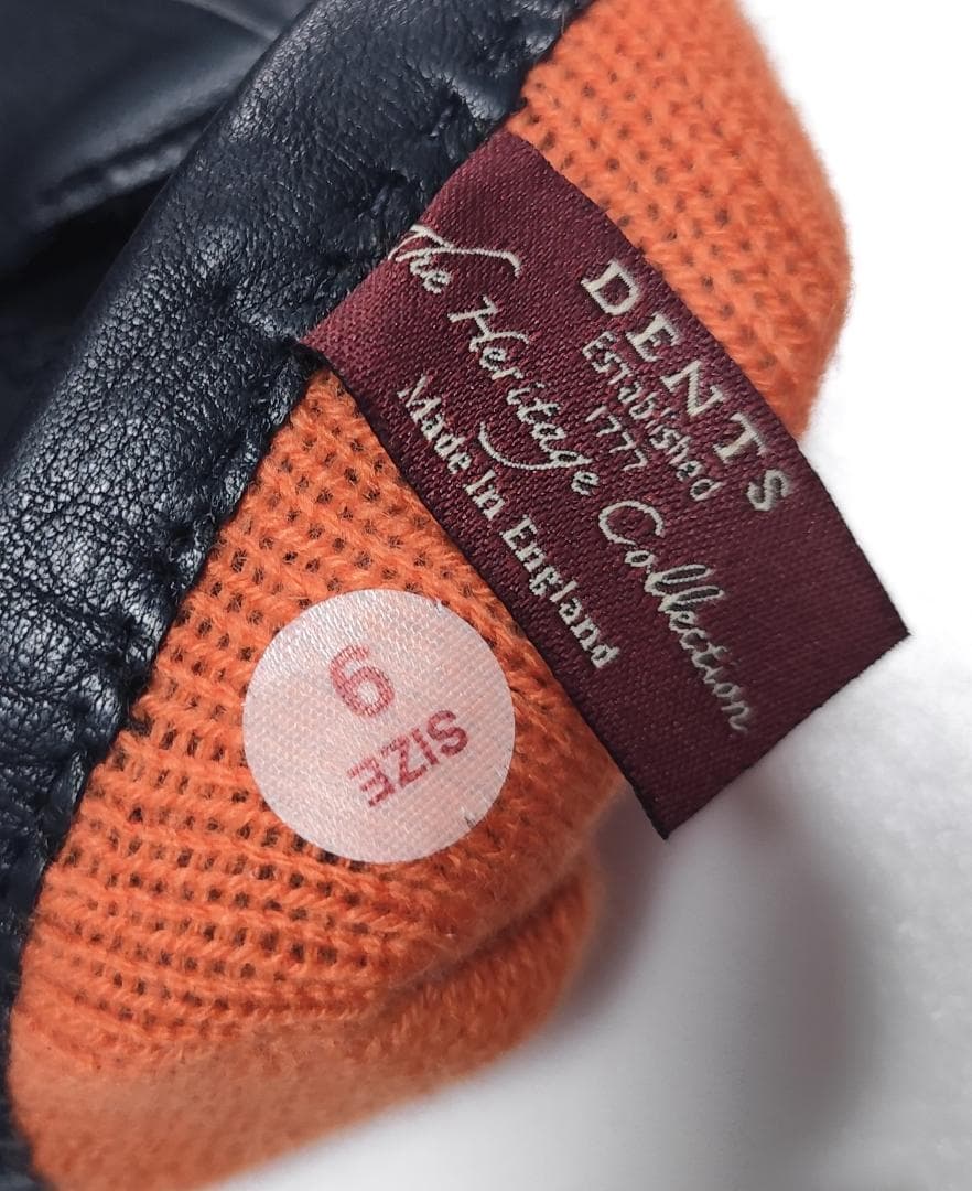 V新品 DENTS デンツ 紳士 レザーグローブ サイズ9 羊革カシミヤ英国製