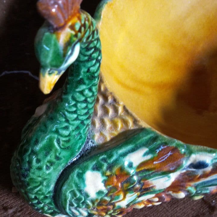 中国陶磁器　唐三彩　鳥型鉢