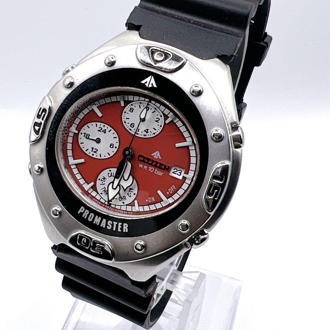 CITIZEN PROMASTER 90s Vintage クロノグラフ 赤文字
