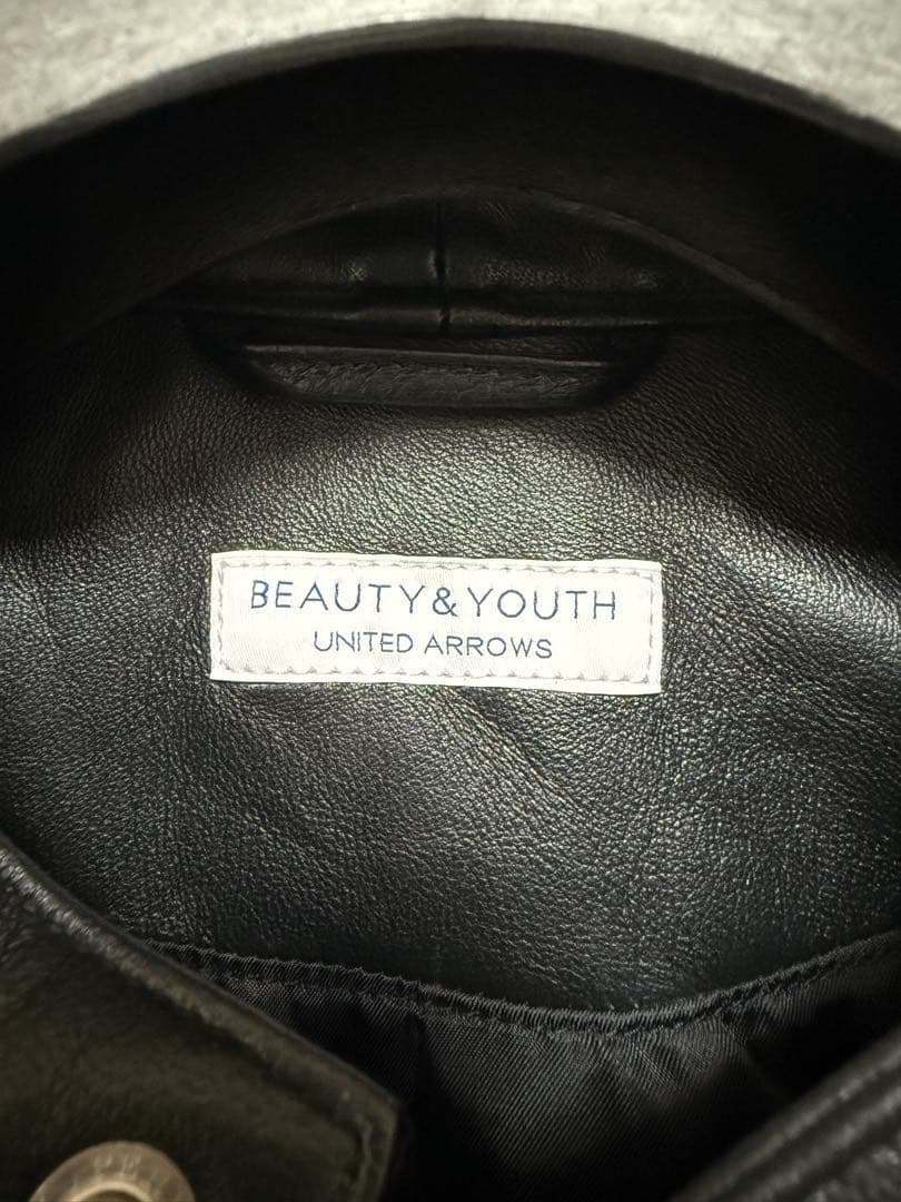 BEAUTY&YOUTH 黒レザーライダースジャケット　メンズS