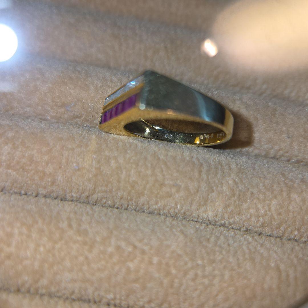 最終値段足立宝石店k18 ルビー ダイヤモンド リング