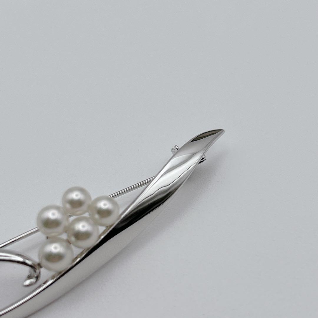 高級 4〜5mm MIKIMOTO ミキモト ブローチ あこや真珠 SILVER