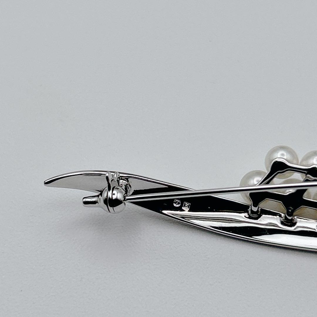 高級 4〜5mm MIKIMOTO ミキモト ブローチ あこや真珠 SILVER