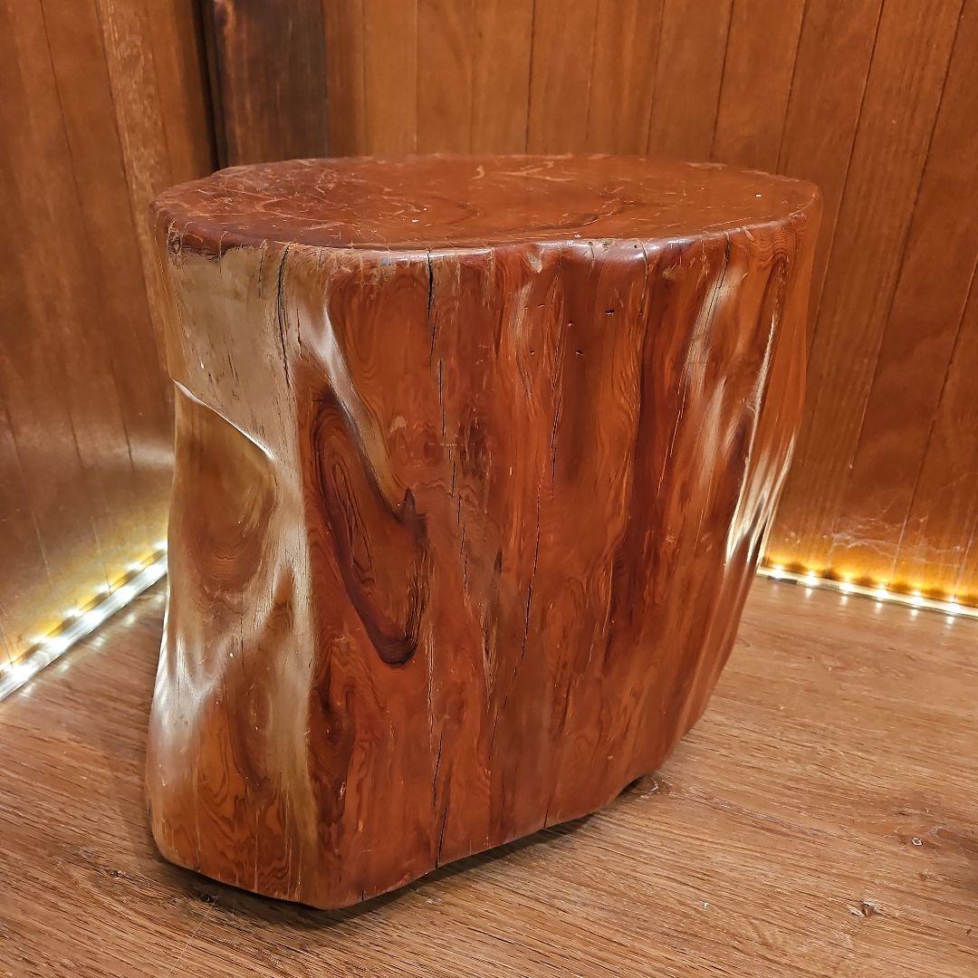 世界遺産 鹿児島 屋久杉 漆塗り 天然木 スツール 丸太椅子