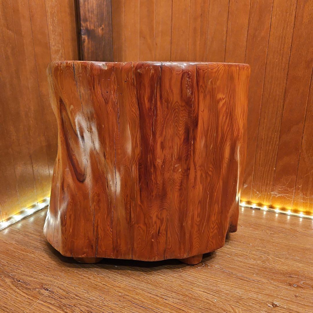 世界遺産 鹿児島 屋久杉 漆塗り 天然木 スツール 丸太椅子