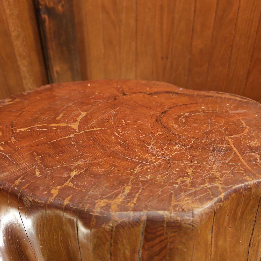 世界遺産 鹿児島 屋久杉 漆塗り 天然木 スツール 丸太椅子