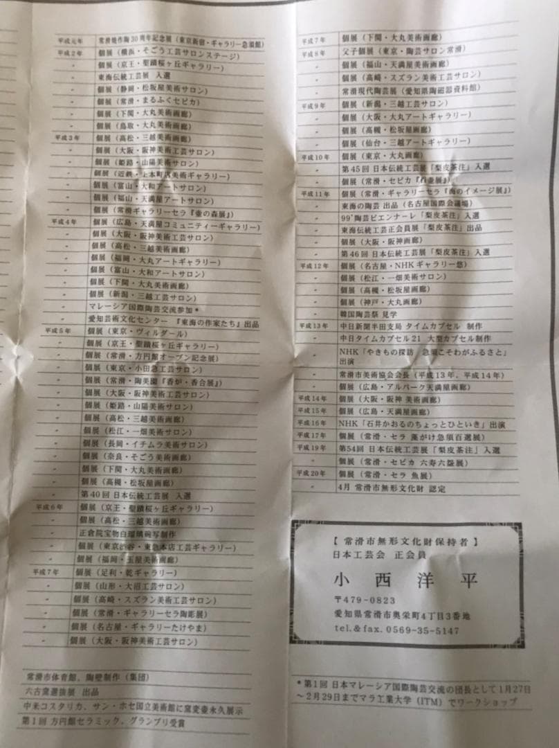 ■ 小西 洋平　湯呑 ■ （常滑市無形文化財保持者）