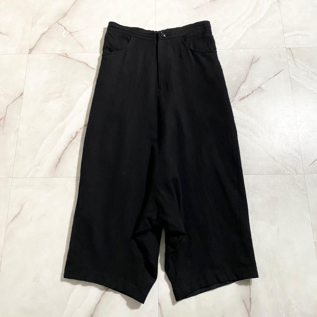 A18164 Y's ドロスト 起毛ウールツイル サルエルパンツ ブラック 1