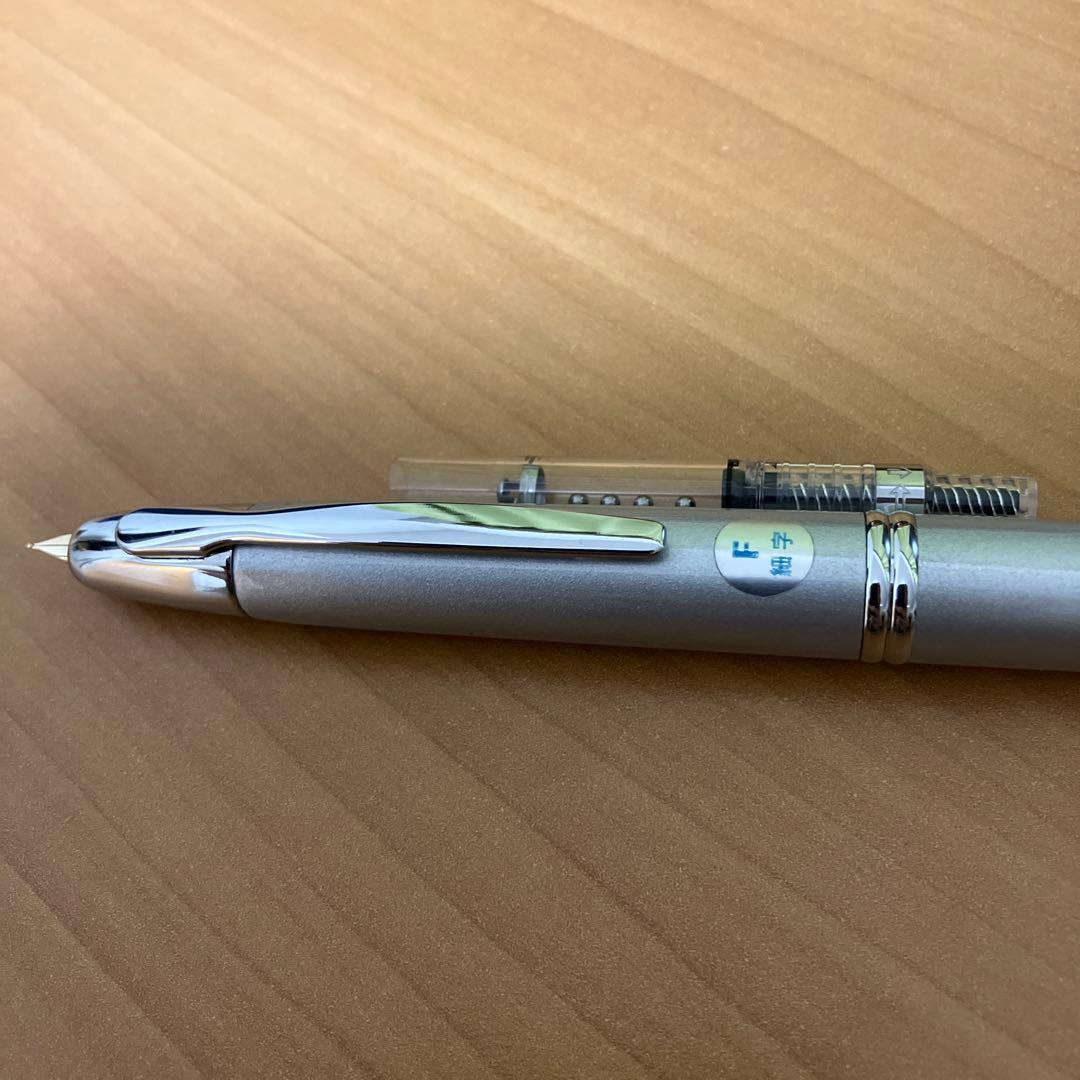 PILOT パイロット キャップレス 万年筆 シルバー F（細字） コンバーター