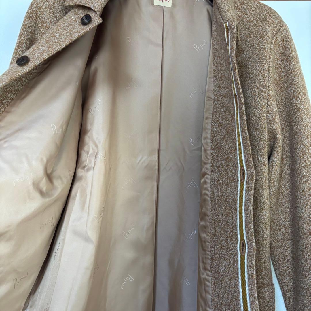 papas パパス ニットジャケット　ウール100％